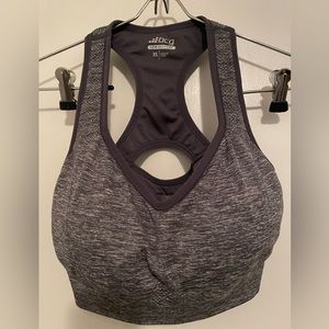 BCG WOMEN’s Training Low Support Racerback Sports Bra with removable pads.